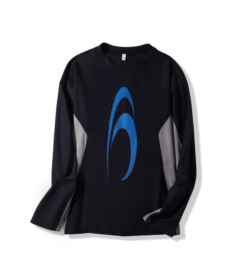 Minimalist Graphic Long-Sleeve Sweatshirt | 100% Polyester | Heat Transfer Print | Lightweight & Breathable Streetwear Top